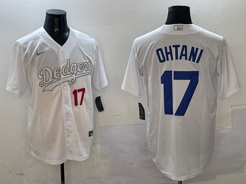 Men Los Angeles Dodgers #17 Ohtani White Fashion Edition Game 2025 Nike MLB Jersey style 9->los angeles dodgers->MLB Jersey